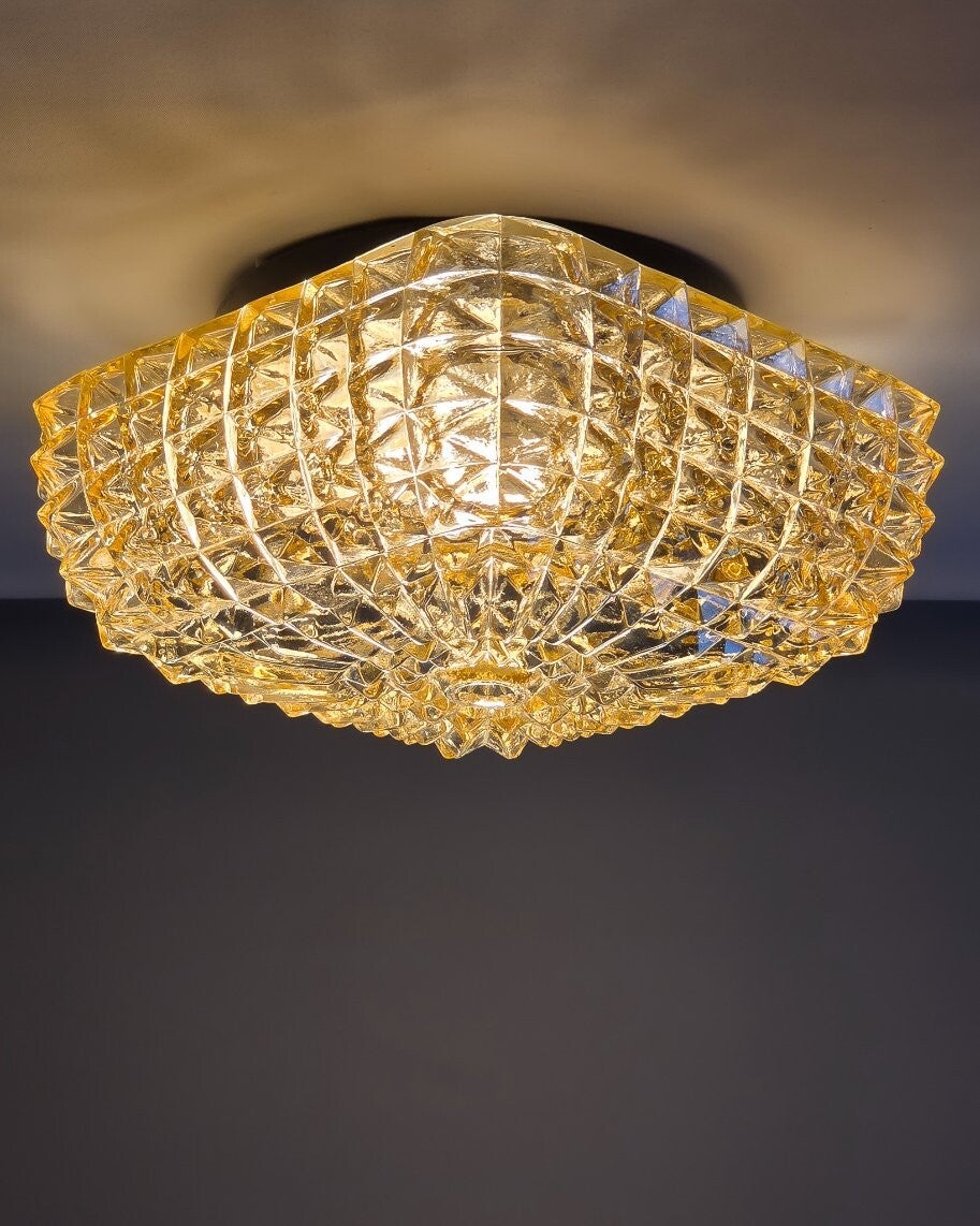 Vintage plafondlamp diamant vierkant