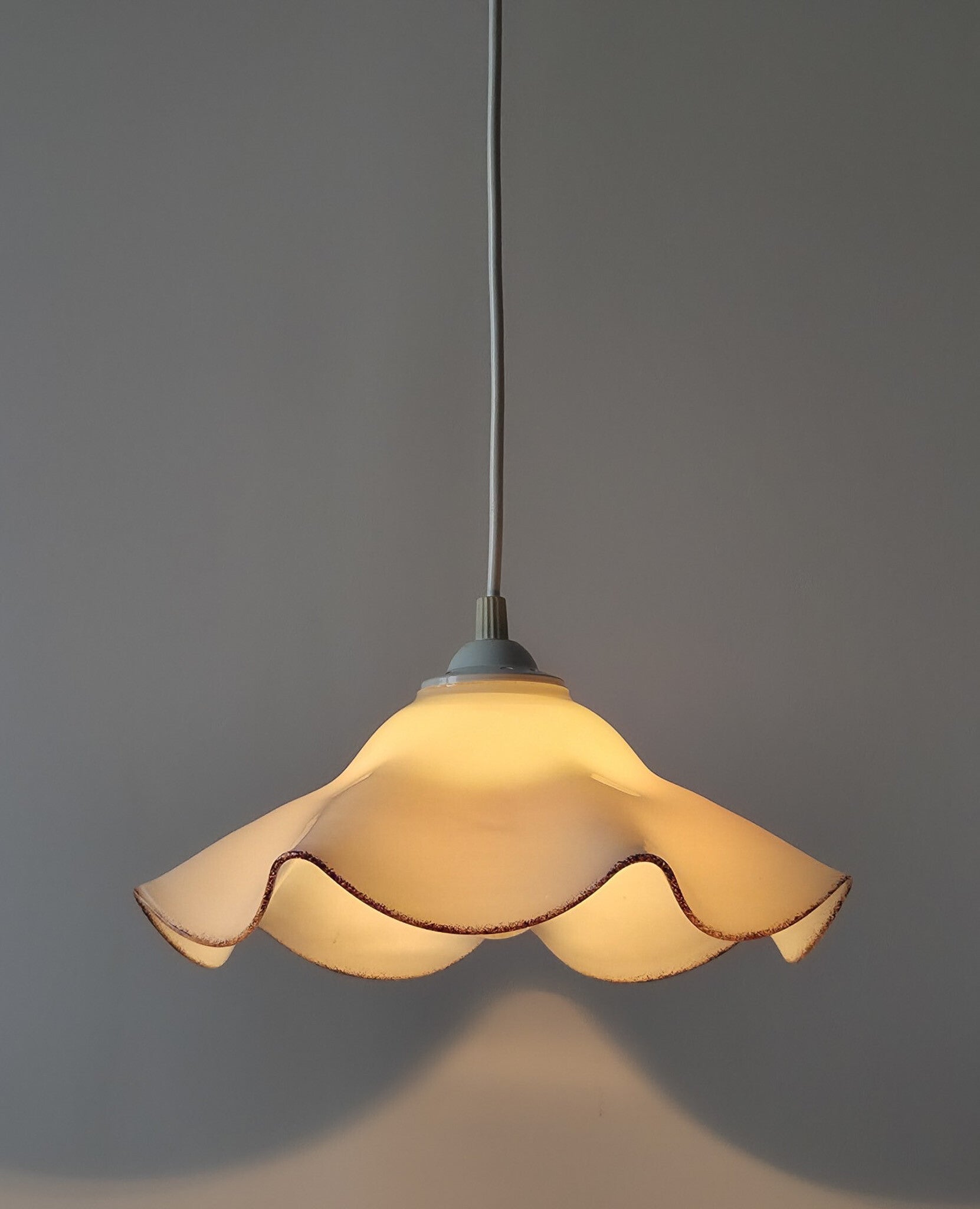 Vintage hanglamp opaline glazen kap