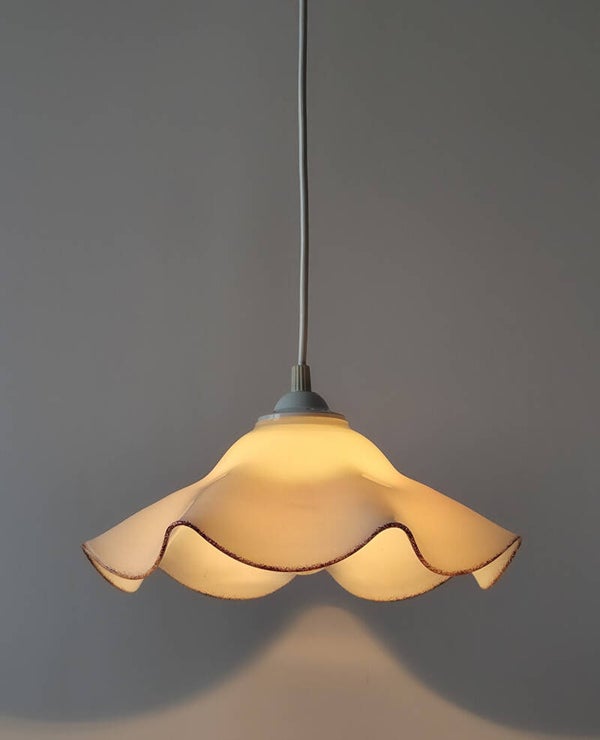 Vintage hanglamp opaline glazen kap