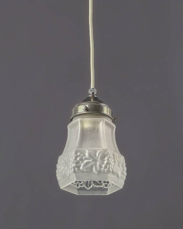 Vintage Art Deco hanglamp geëtst glas
