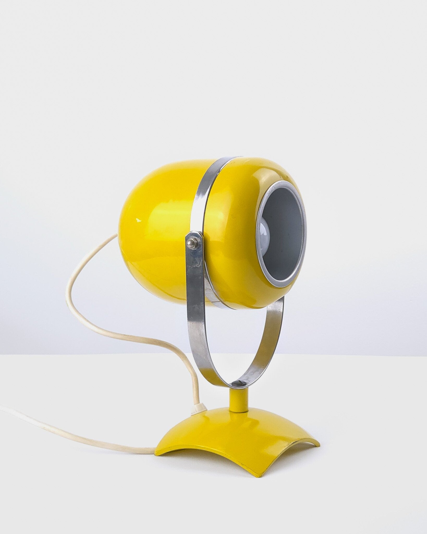 Vintage Space Age Eyeball tafellamp geel