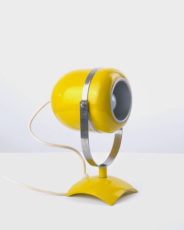 Vintage Space Age Eyeball tafellamp geel