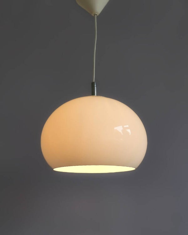 Vintage jaren 70 mushroom hanglamp wit