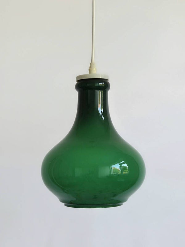 Vintage hanglamp opaline glas groen