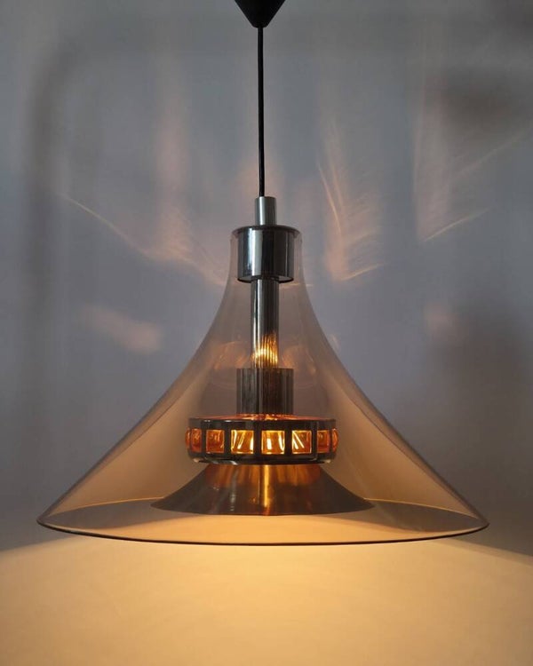 Vintage Massive hanglamp plexiglas