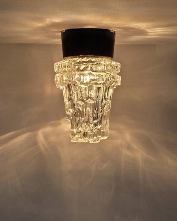 Vintage Mid Century plafondlamp glas