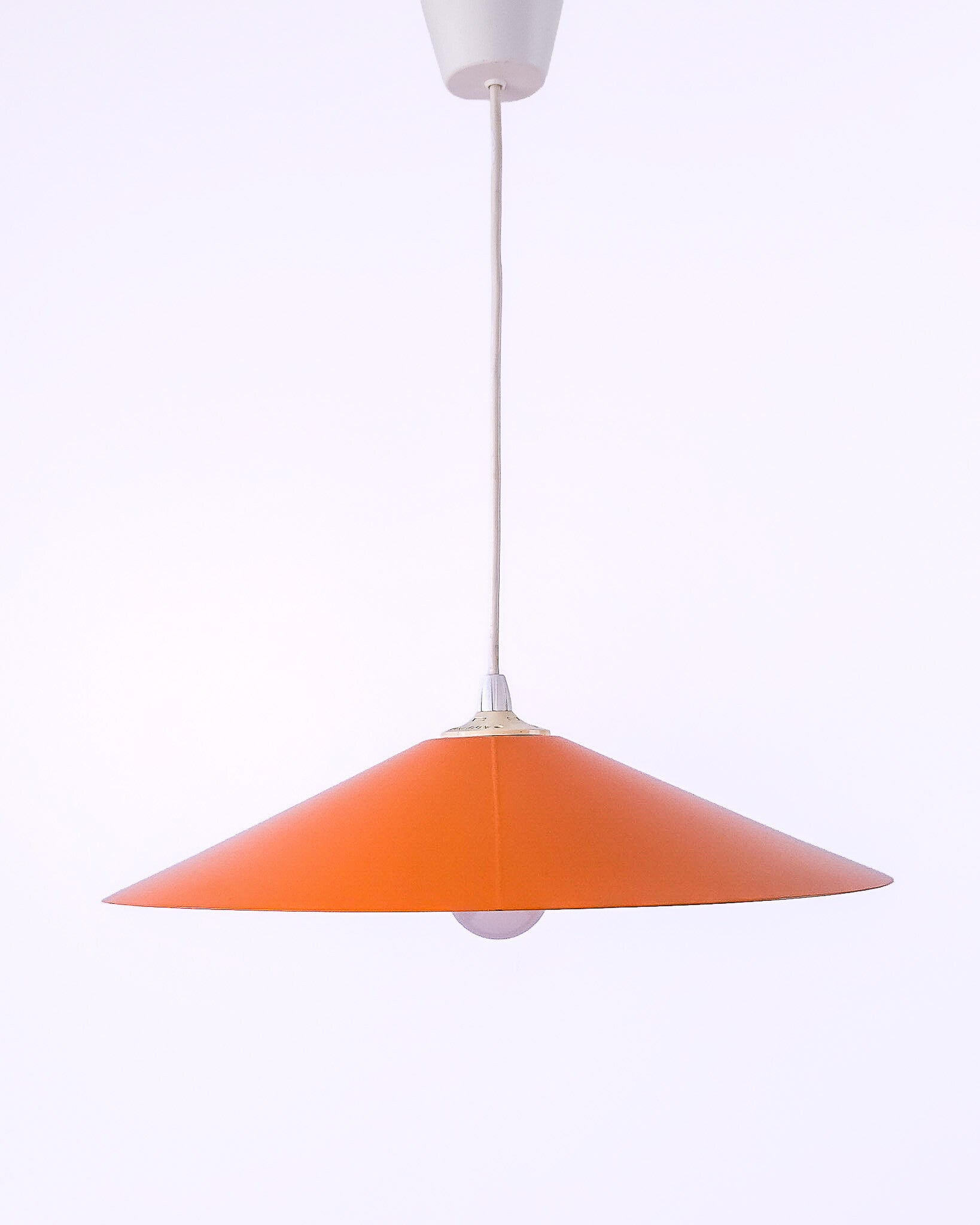 Vintage hanglamp oranje Frans design