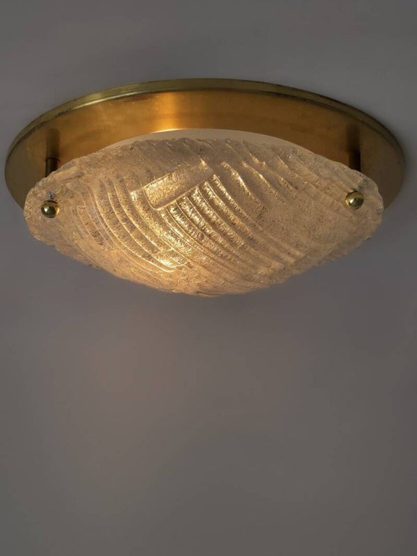 Vintage Hillebrand ice glass plafondlamp