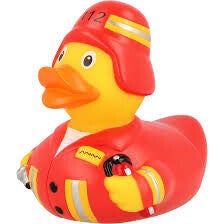 Badeendje - brandweerman - 7cm