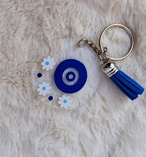 Acrylic sleutelhanger " evil eye"