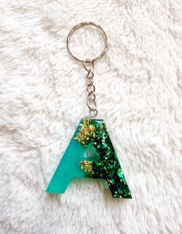 Acrylic letters sleutelhanger - groen