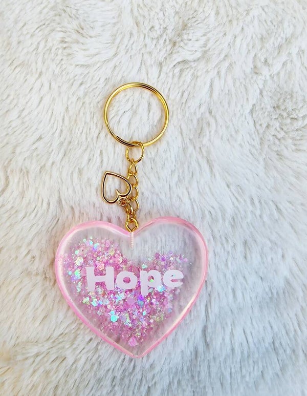 Acrylic sleutelhanger hart " Hope"