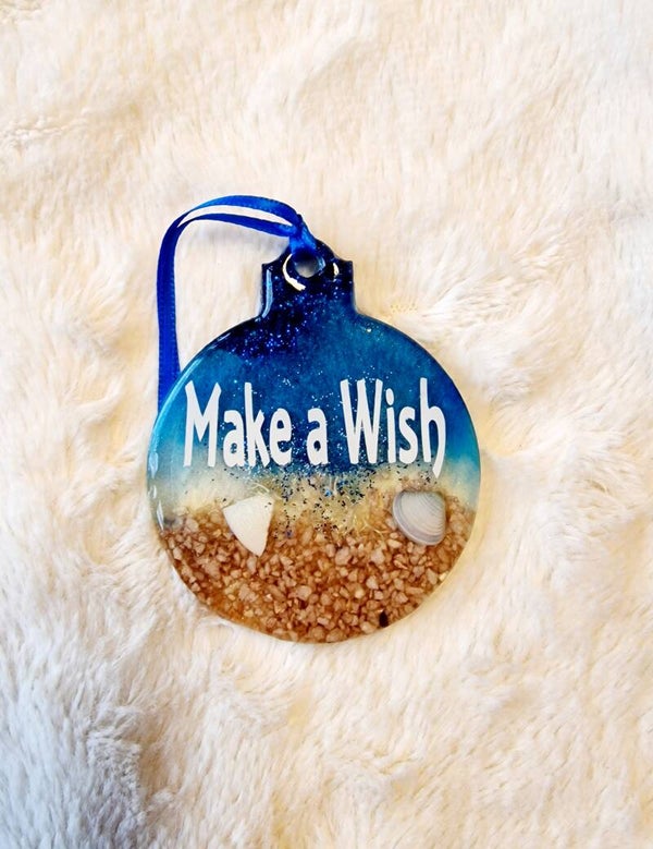 Acrylic kerstballen " Make a Wish"