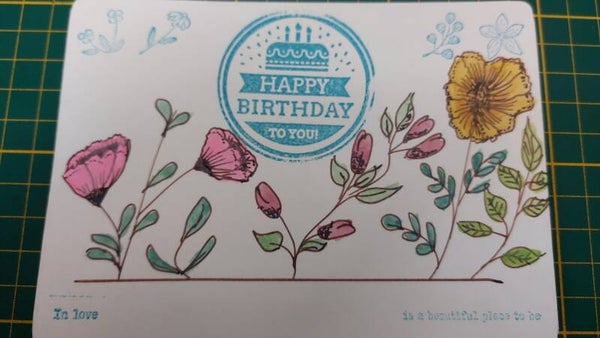 Carte illustrée originale à l'aquarelle pailletée – Pièce unique fait main & son enveloppe assortie