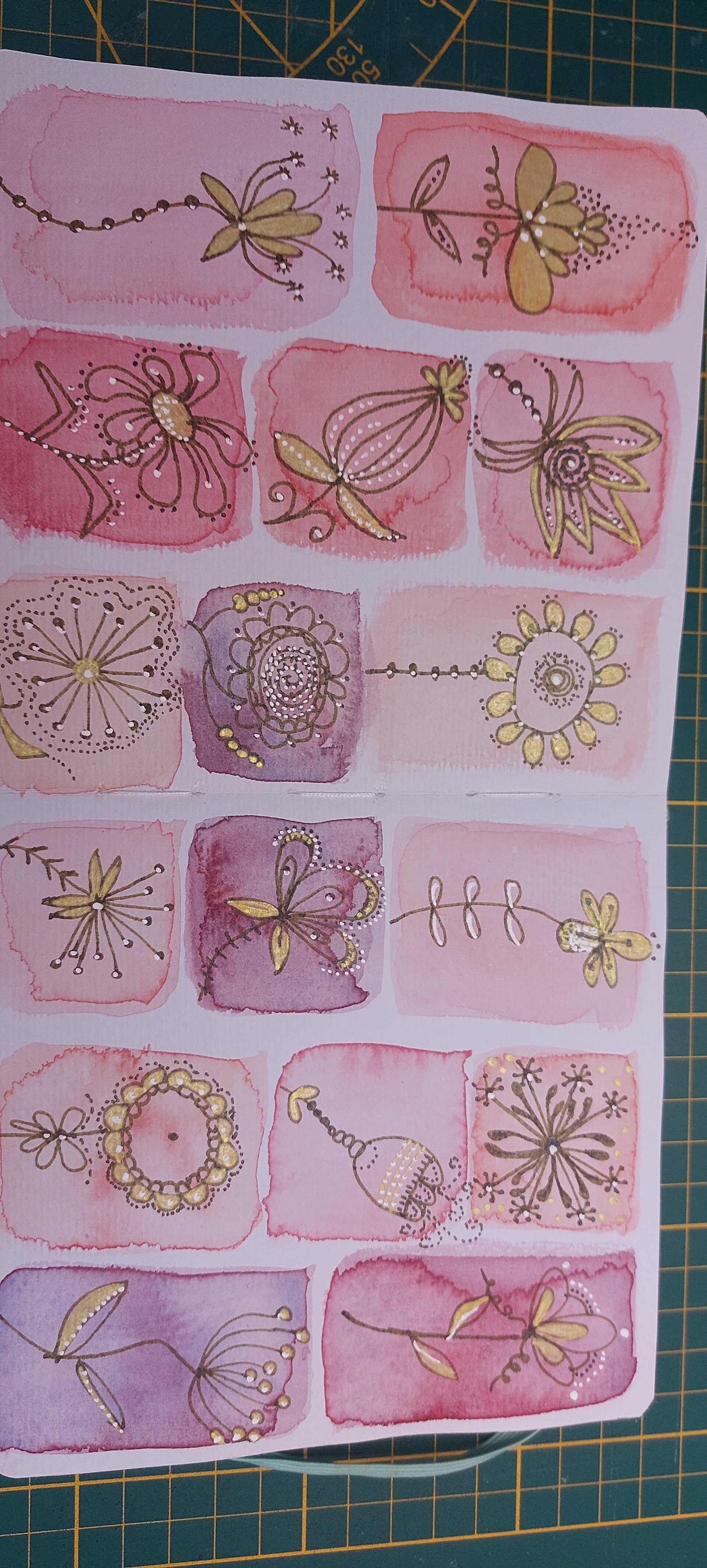 Carte d'art originale à l'aquarelle – Collection "Lignes Dorées"