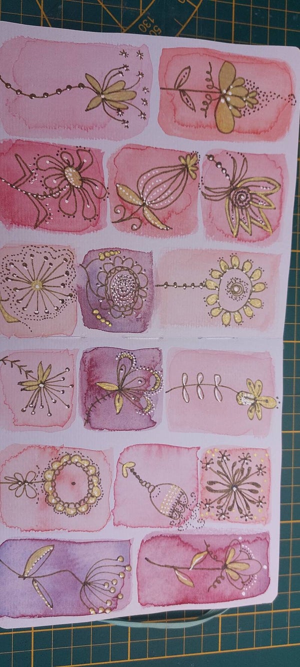 Carte d'art originale à l'aquarelle – Collection "Lignes Dorées"