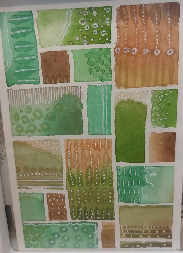 Carte d'art originale à l'aquarelle – Collection "Abstractions Organiques"