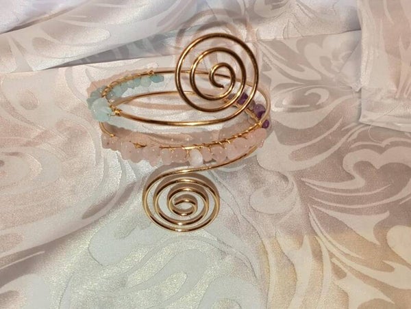 punk spiraal edelsteen bovenarm manchet armband