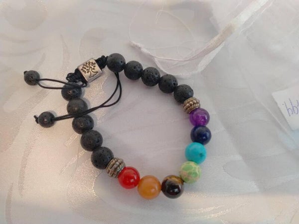 chakra /lava steen armband