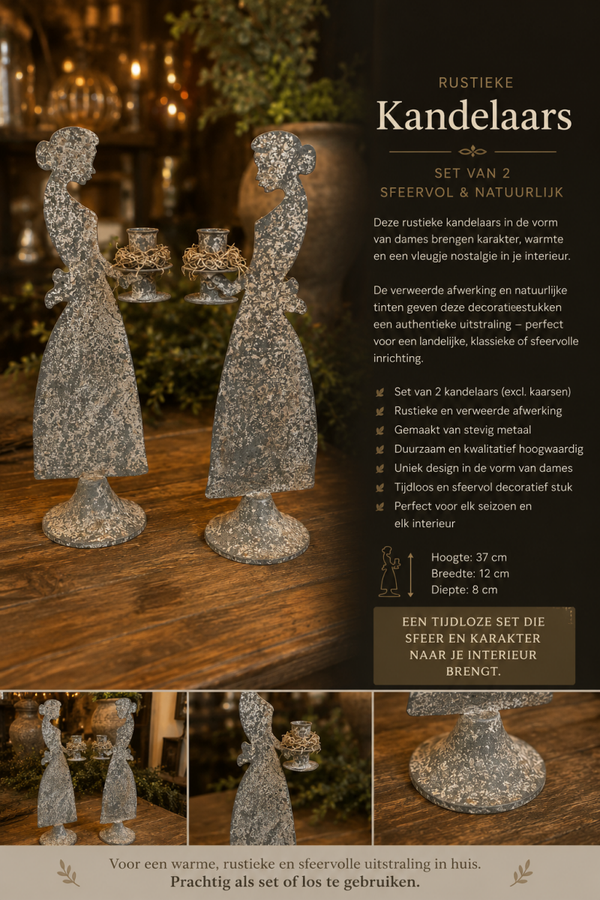 Set van twee kandelaars excl. kaarsen