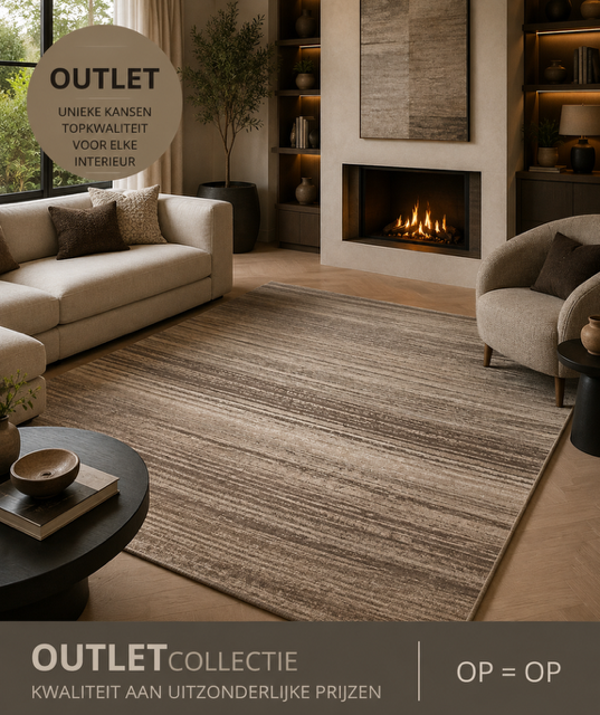 Outlet/Modern tapijt Taupe-beige 200 x 290 cm