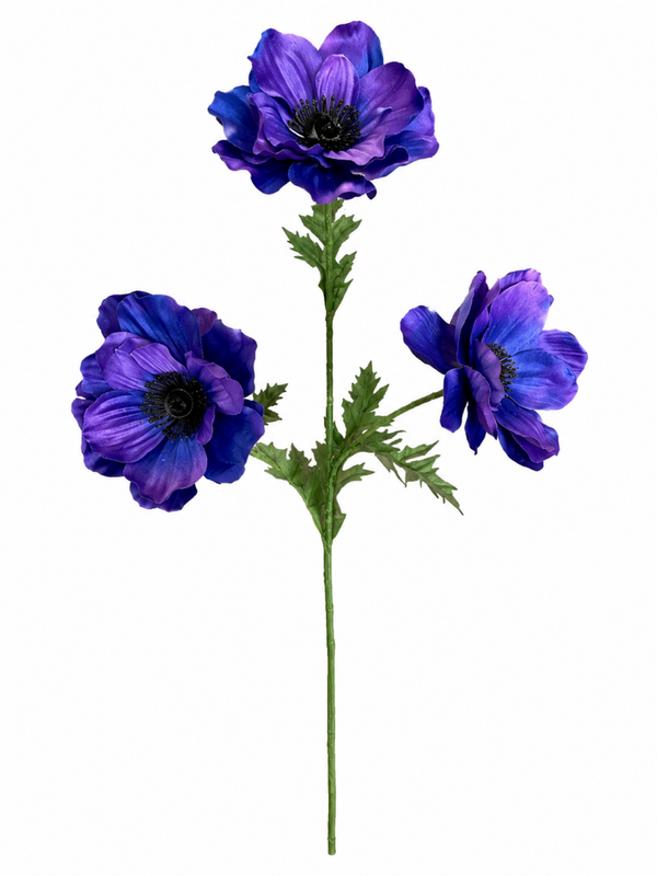 Kunst anemone in kobalt blauw