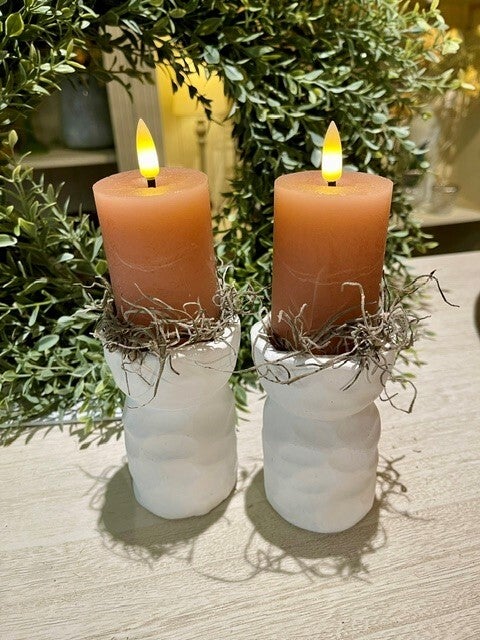 Set van 2 kandelaar met led kaarsen