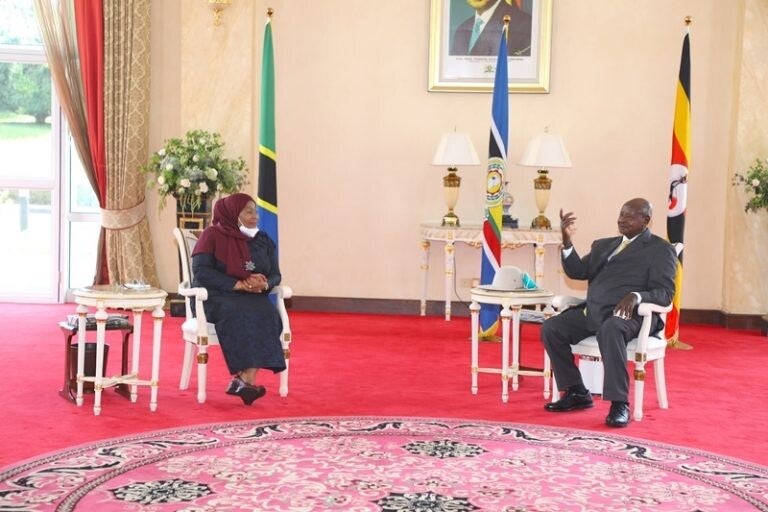 Rais Samia katika Ikulu ya Entebbe