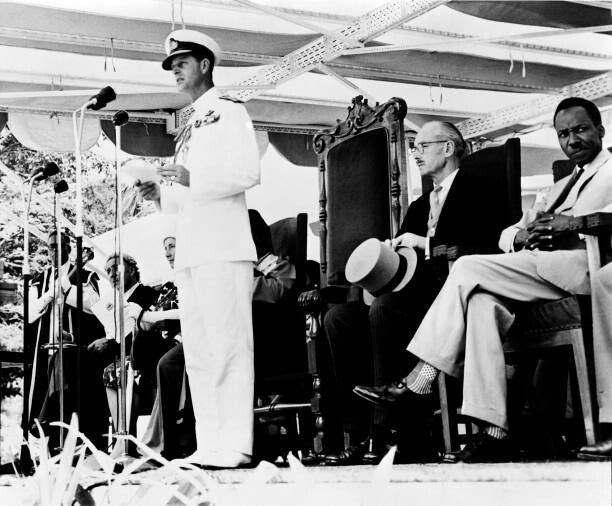 Prince Philip akizungumza katika sherehe za uhuru wa Tanganyika, 9 Desemba 1961