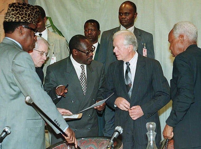 Jimmy Carter, Pasteur Bizimungu, Mobutu Sese Seko na Mwalimu Nyerere, 18 Machi 1996