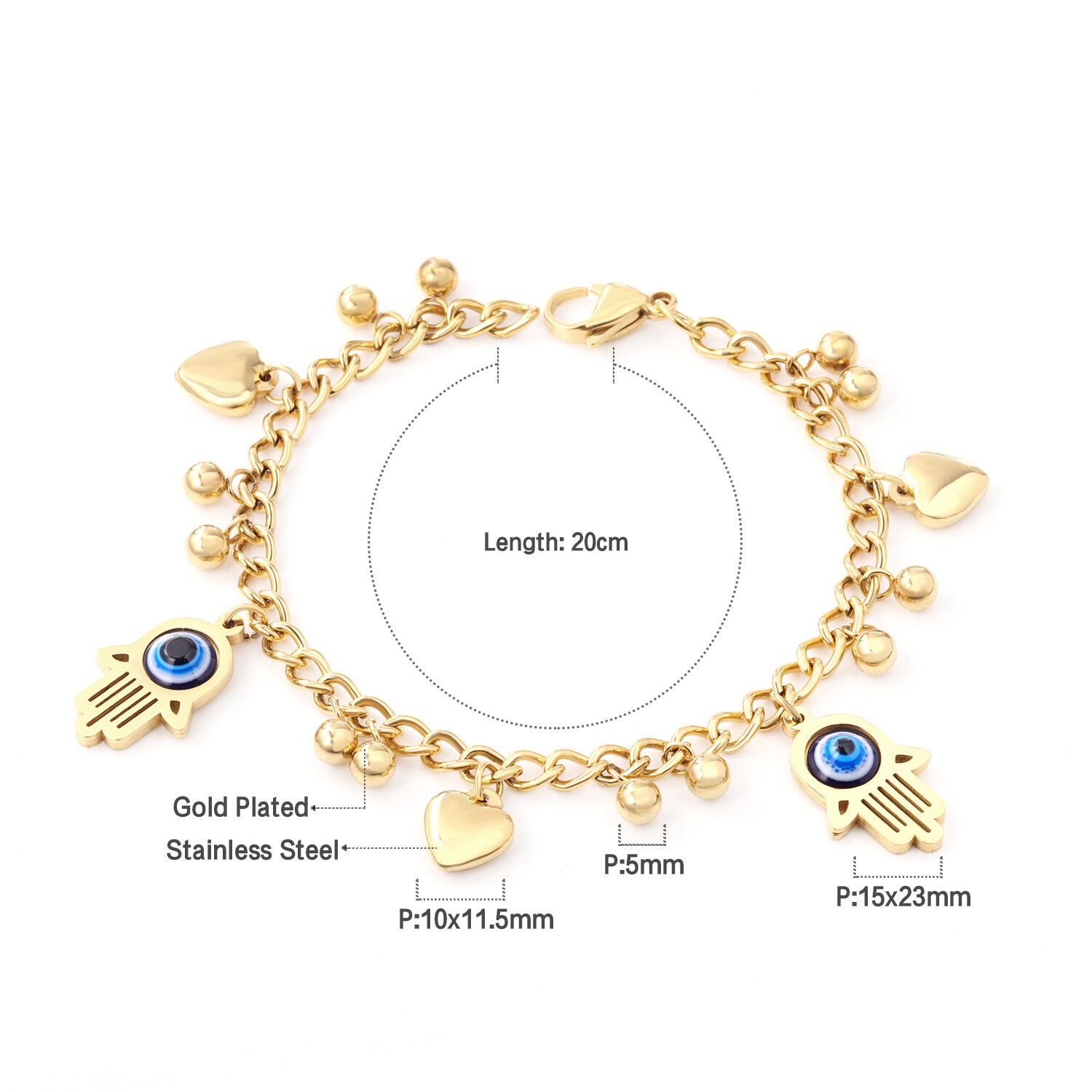 Evil Eye with Heart Bracelets