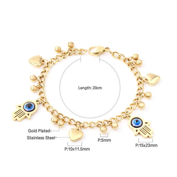 Evil Eye with Heart Bracelets