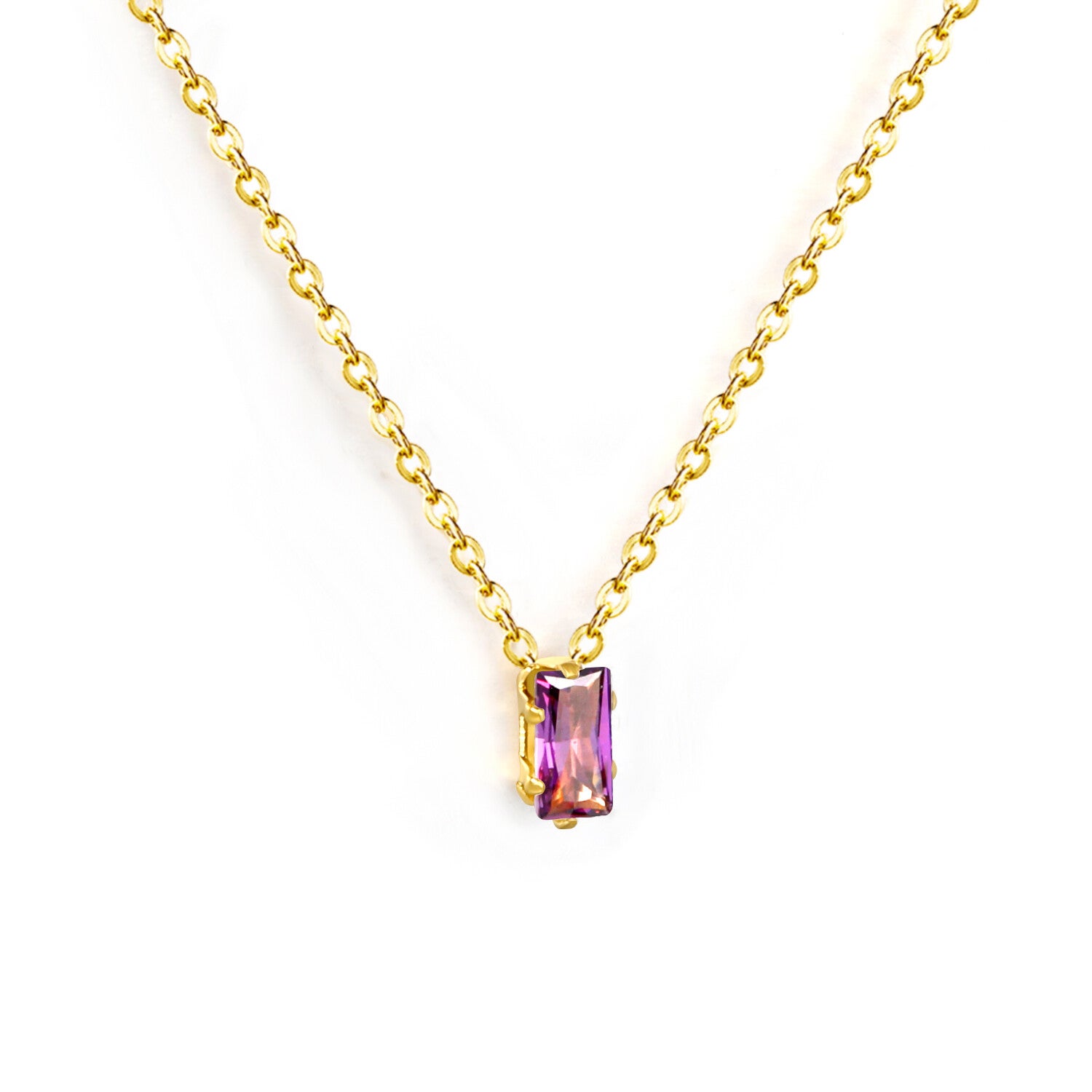 Purple Plaque Necklace