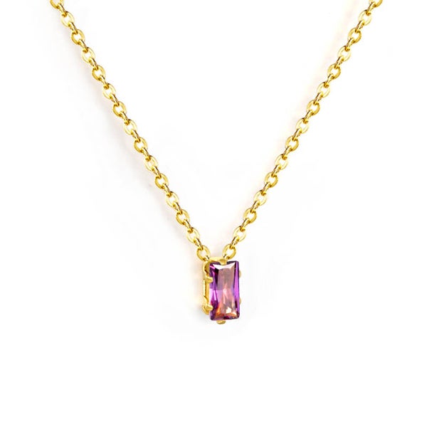 Purple Plaque Necklace