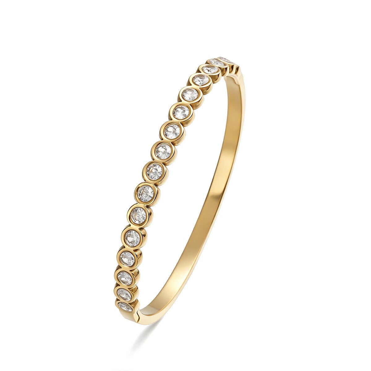 Bracelet - cubic zirconia geometric trend band bangle