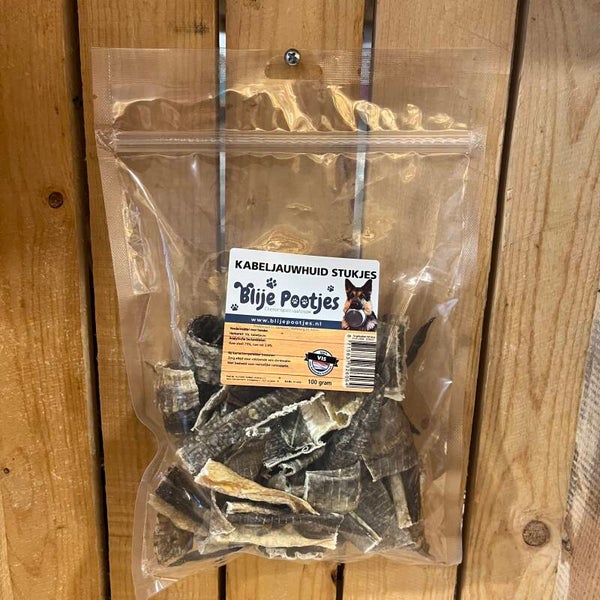 Blije pootjes - kabeljauwhuid stukjes