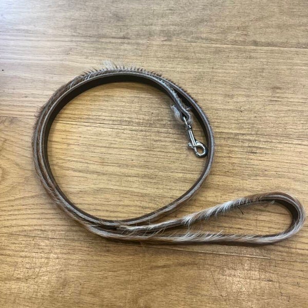 hondenriem - leer - met vacht