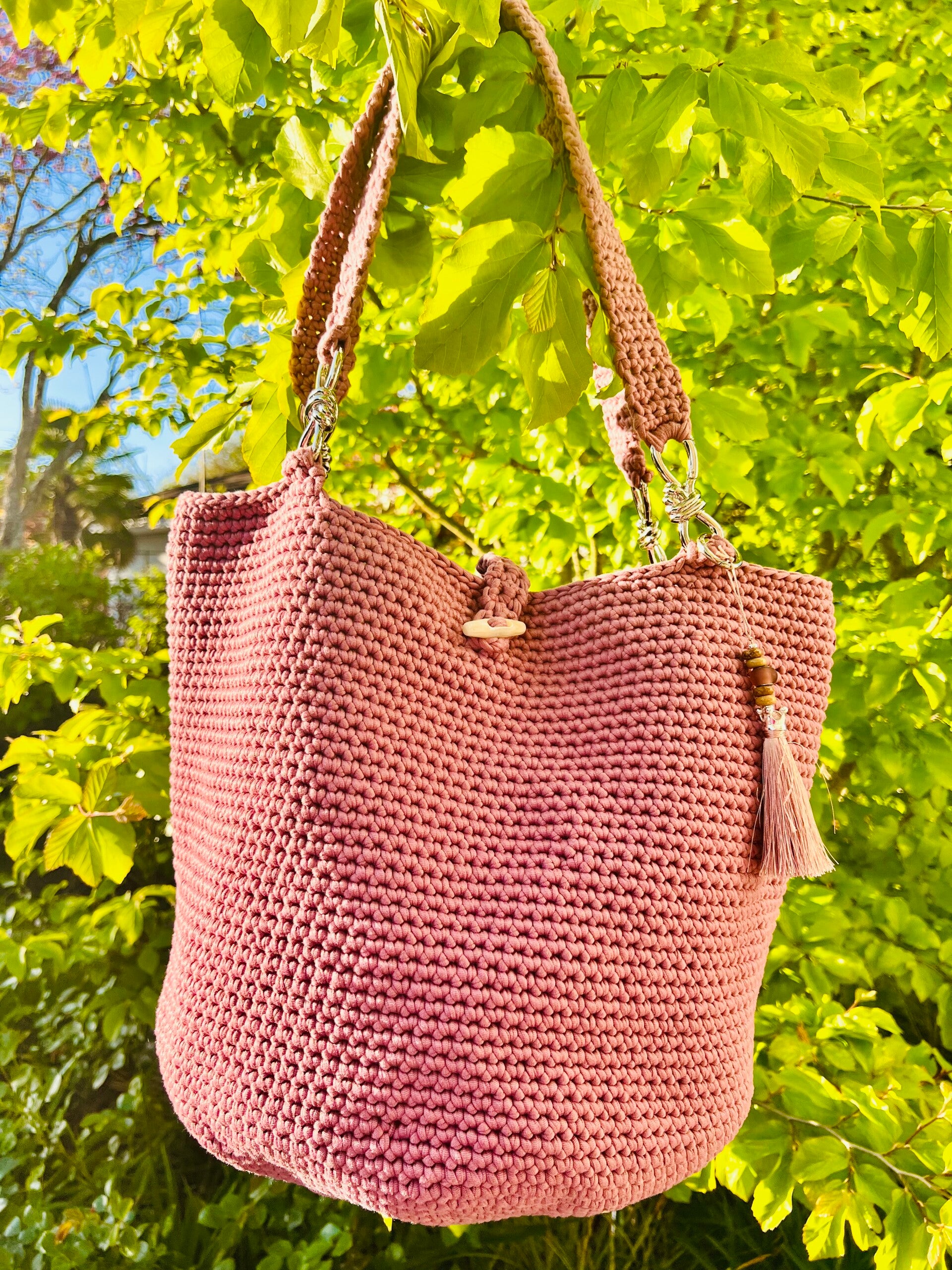 Häckeltaschen Nici altrosa