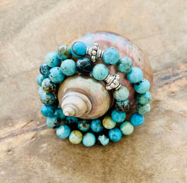 Armband mit Afrikan. Blauer Opal