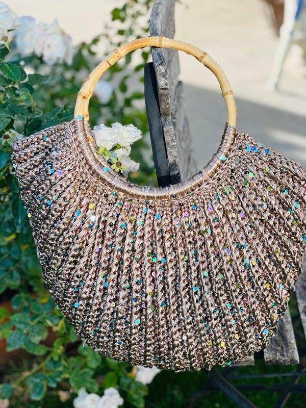 Grosse Glitzertasche Gold, Grün oder Silber