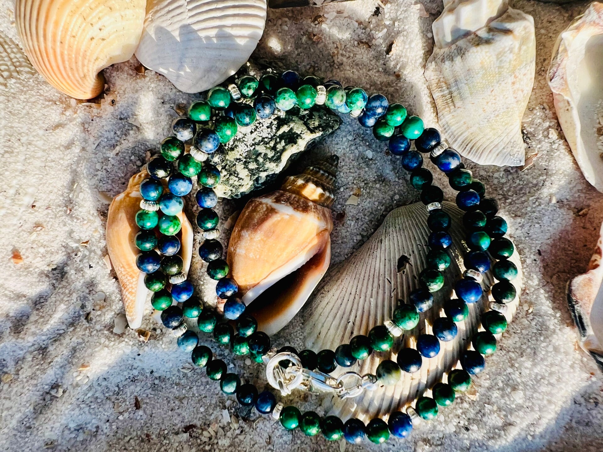 Azurit Malachit Armband oder Halskette