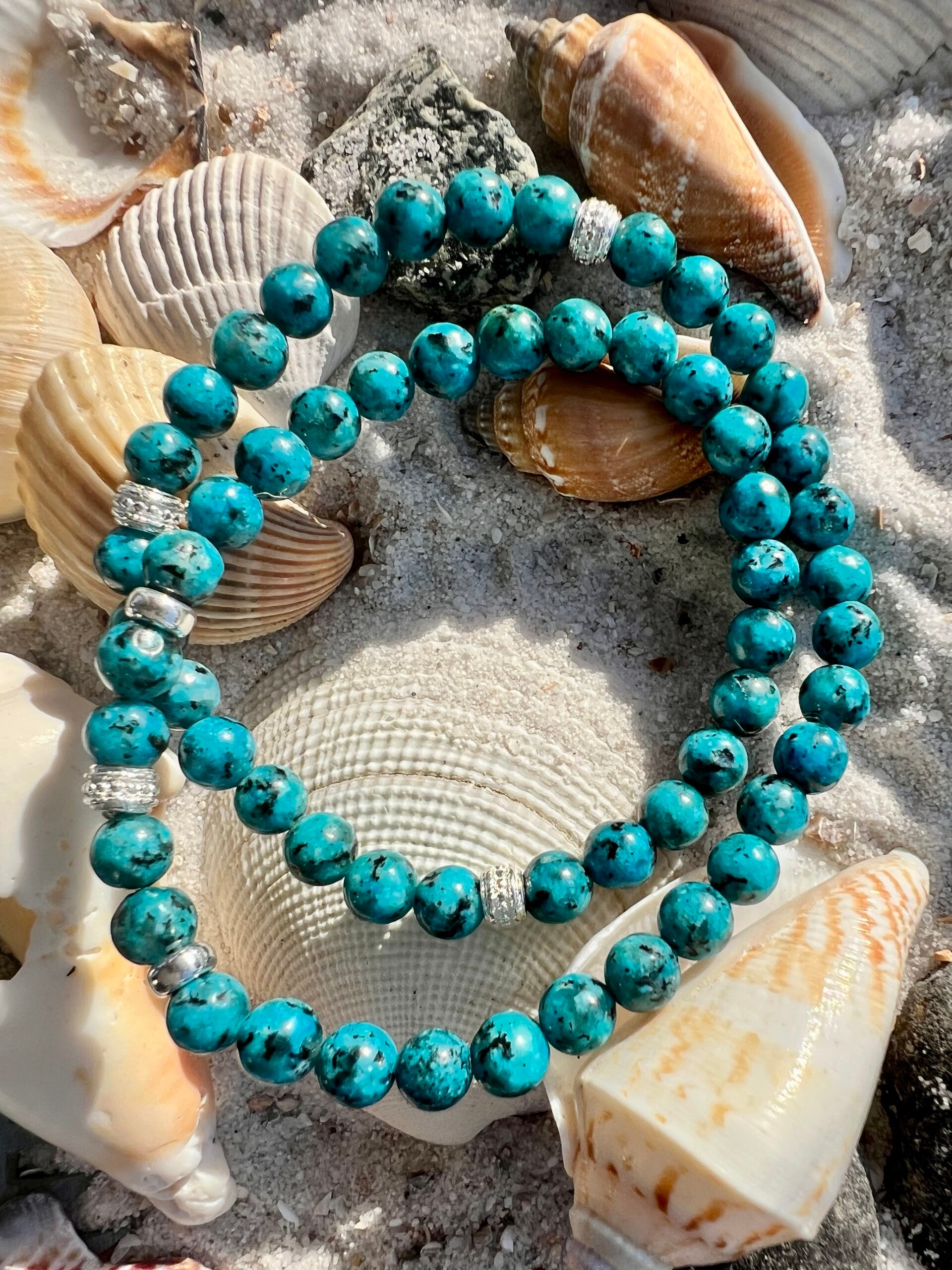 Blue Spot Jasper Elast-Armband