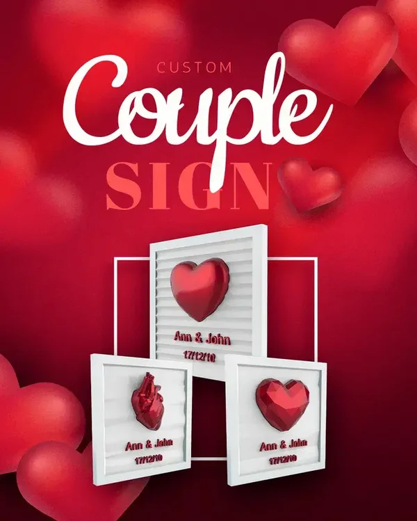 Koppelbord geliefde op naam gemaakt