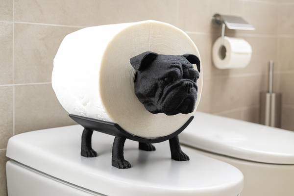 Bulldog Toiletrolhouder – Humor in het kleinste kamertje