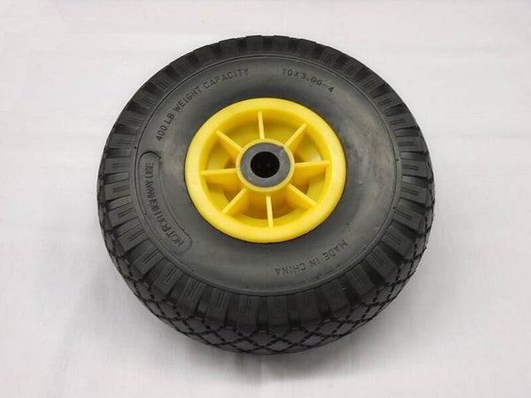 Wiel 3.00 - 4 anti-lek gele kunststof velg rollager asgat 20 mm