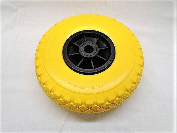 Wiel 3.00 - 4 anti-lek zwarte kunststof velg rollager asgat 20 mm