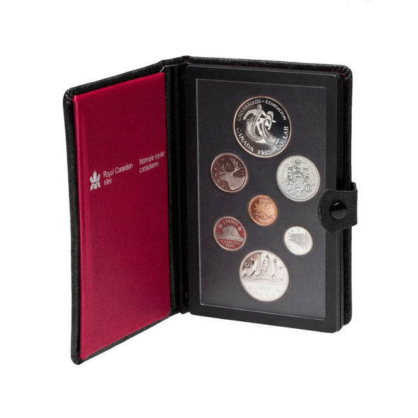 1983 Canada Royal Canadian Mint Specimen Coin Set – Universiade Edmonton Dollar – Original RCM Case