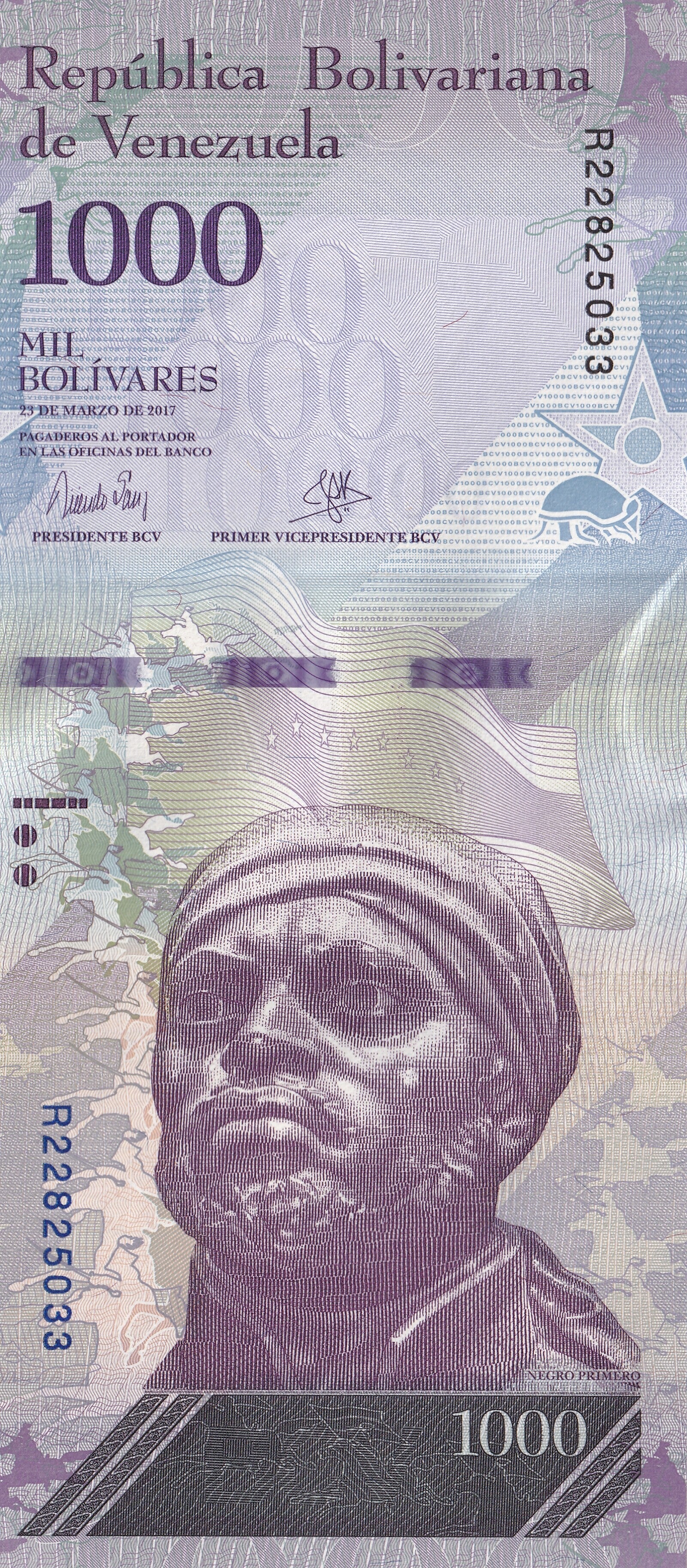 2000 Venezuela 1000 Bolívares Banknote – Banco Central de Venezuela – Giant Armadillo – UNC +