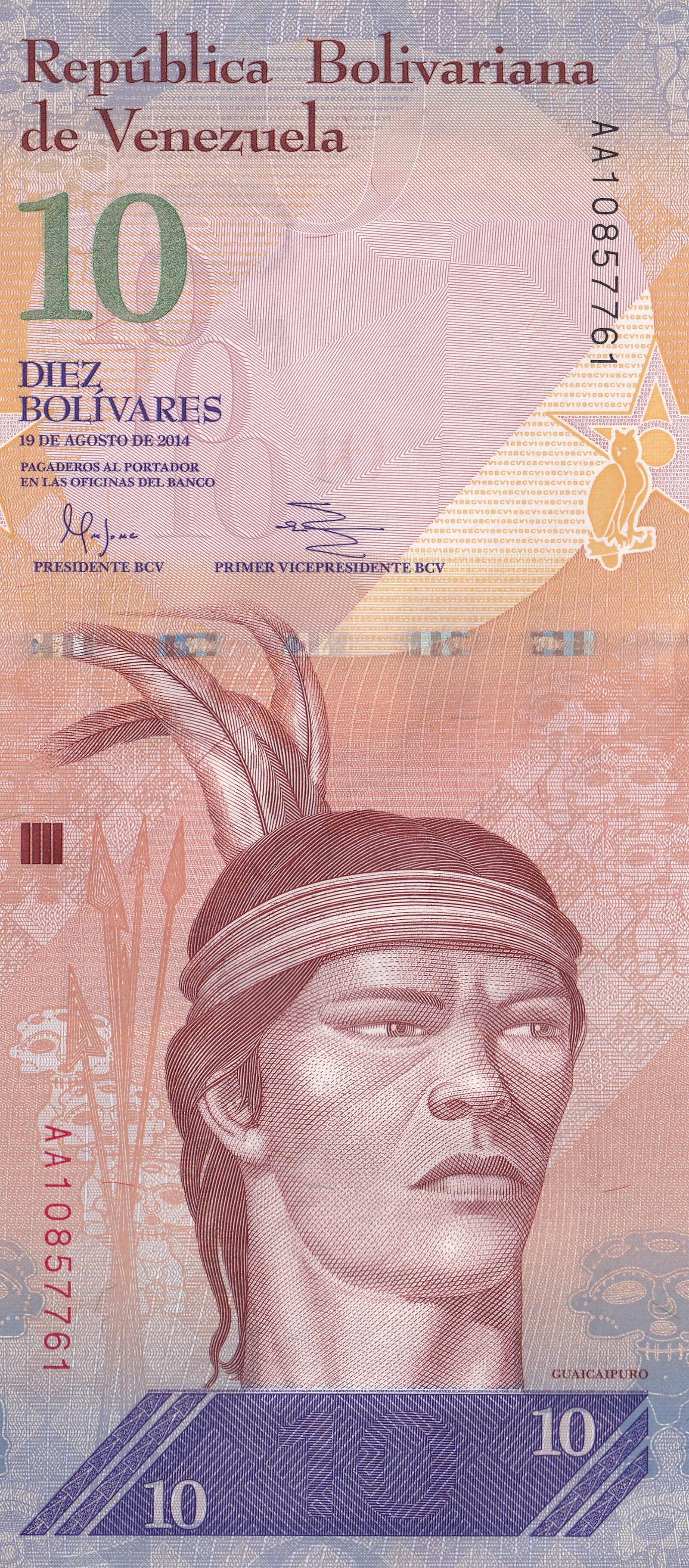 2018 - Venezuela 10 Bolívares  – Harpy Eagle Wildlife Series