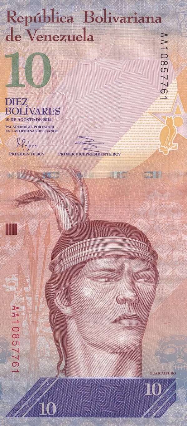 2018 - Venezuela 10 Bolívares  – Harpy Eagle Wildlife Series